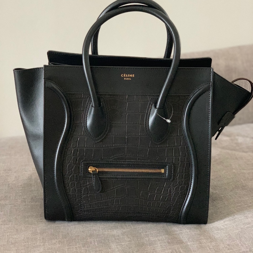 *SOLD*. Céline Mini Luggage CROCODILE Tote